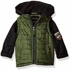 iXtreme Baby Boys Infant Tonal Print Vest With Fleece Hood & Sleeves